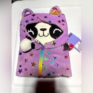 NWT Claire’s Purple Penelope Hoodie Plush Fuzzy Journal With Lock & Key.